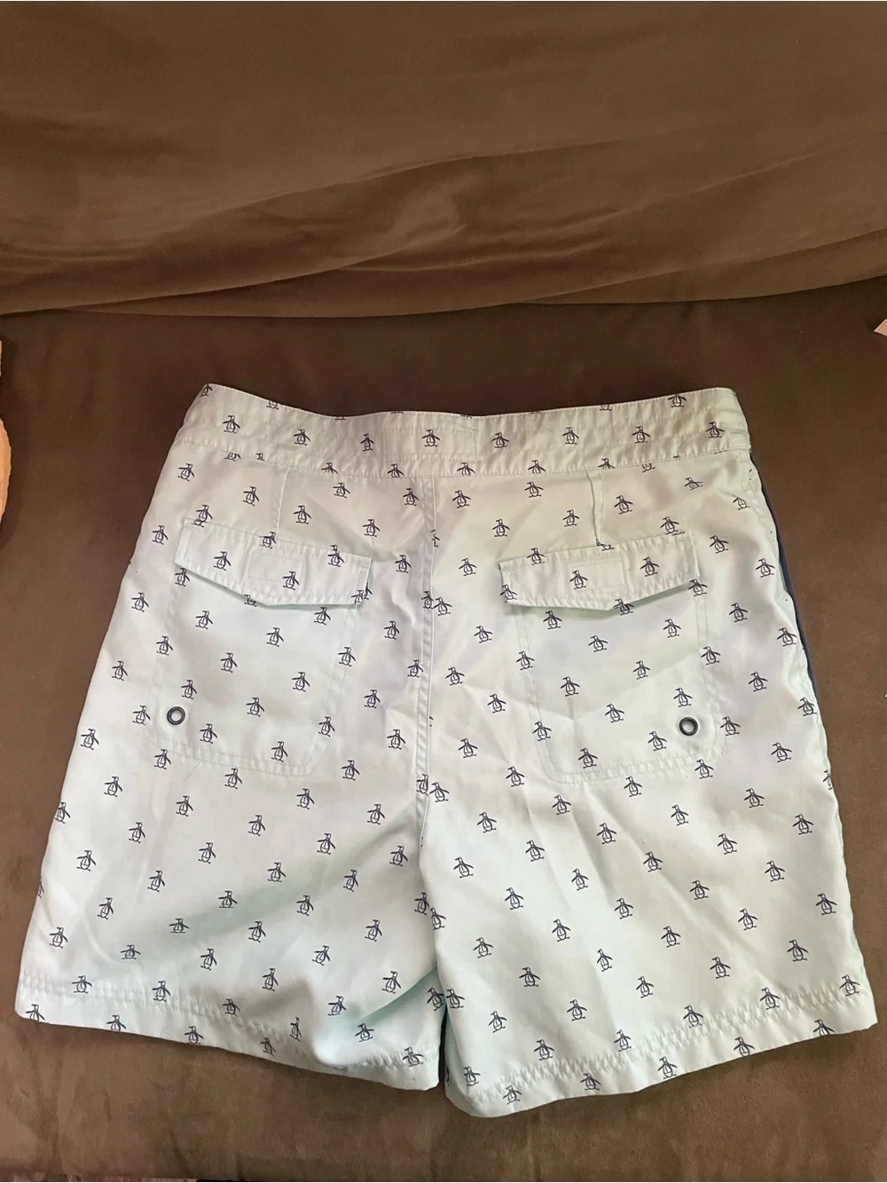Original Penguin Men’s Swim Shorts Light Blue/Navy Size 30
